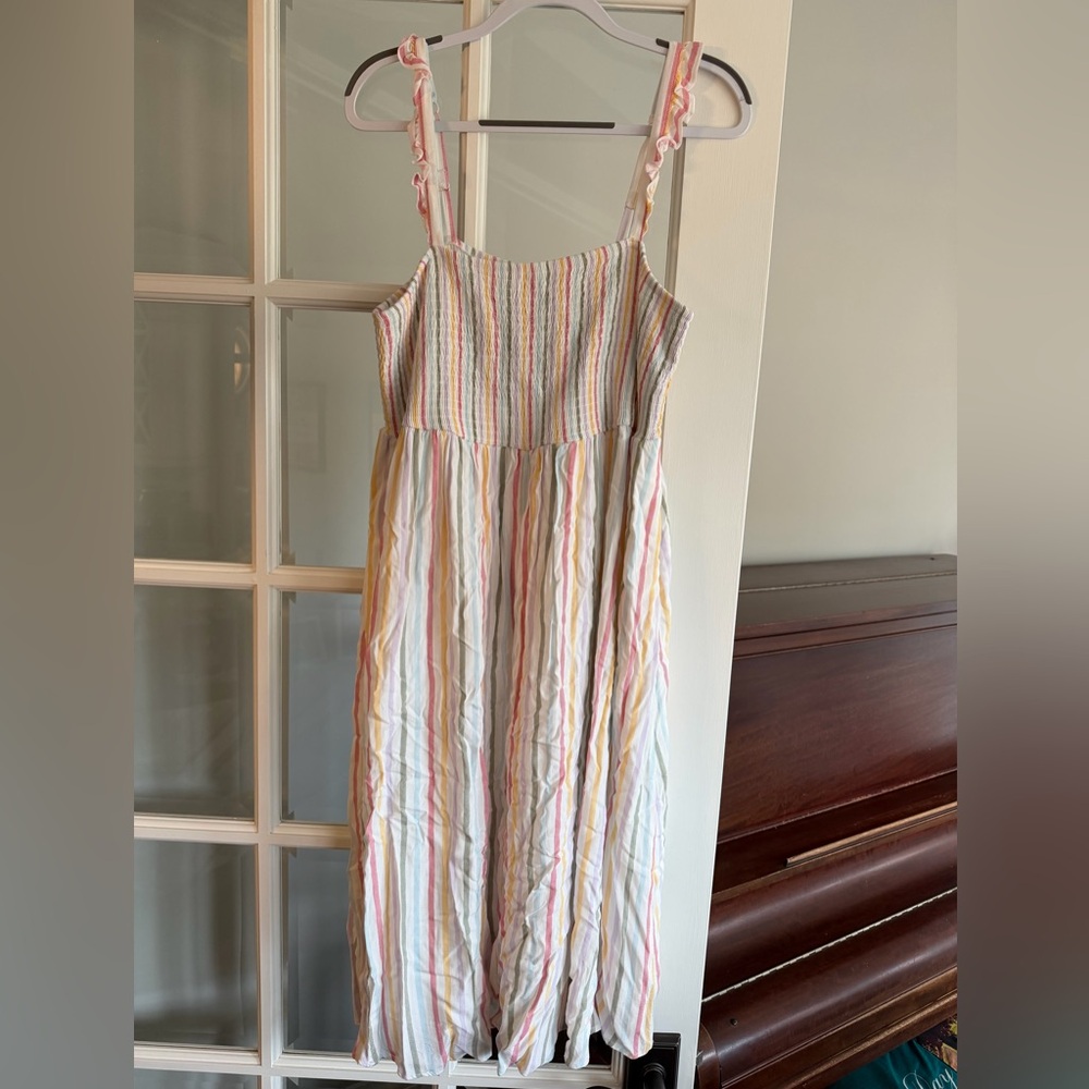 Torrid Multi-Color Striped Ruffle Strap Dress